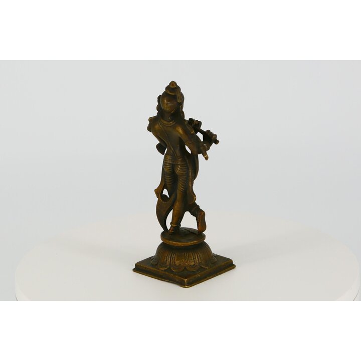 Estátua de bronze de Krishna tocando flauta, Estatueta indiana Venugopala, Escultura de divindade hindu, Arte sacra, Decoração d