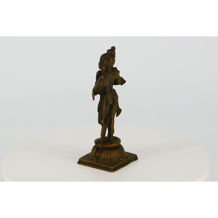 Estátua de bronze de Krishna tocando flauta, Estatueta indiana Venugopala, Escultura de divindade hindu, Arte sacra, Decoração d