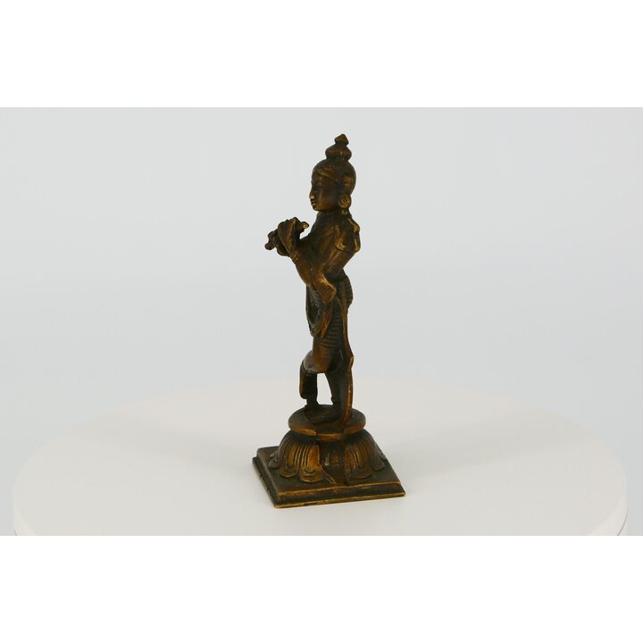 Estátua de bronze de Krishna tocando flauta, Estatueta indiana Venugopala, Escultura de divindade hindu, Arte sacra, Decoração d