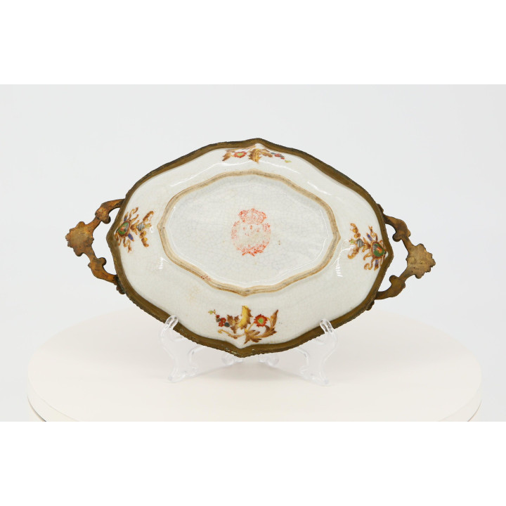 Capodimonte Style Porcelain & Metal Tray, 1990s