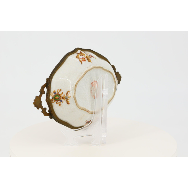 Capodimonte Style Porcelain & Metal Tray, 1990s