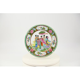 Prato de Porcelana Famille Rose Período da República 1940