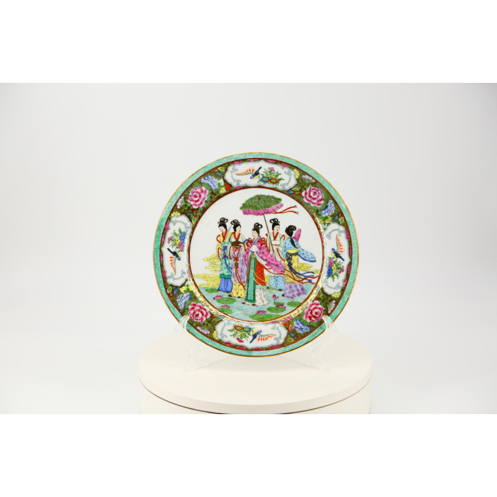 Famille Rose Porzellanteller China Republik-Zeit 1940