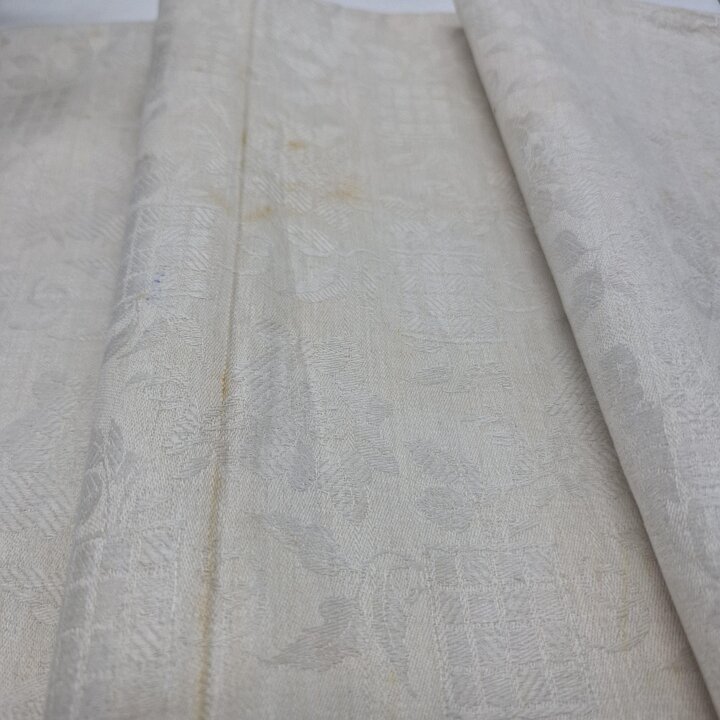Toalha de Linho Jacquard Antiga Anos 20 com Monograma Cubista PC - Não Lavada