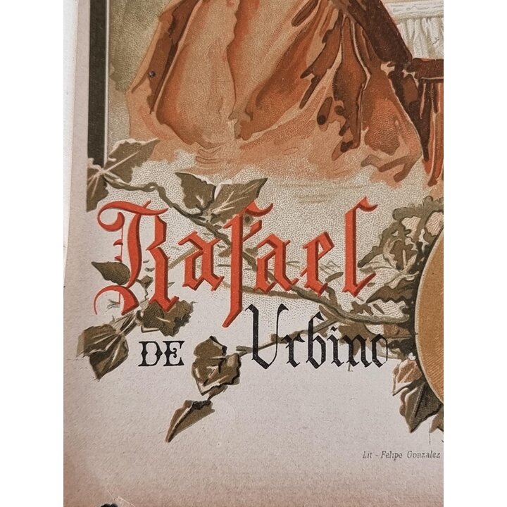 Cromolitografia Antica Raffaello Urbino di Felipe Gonzalez Rojas Madrid 1890