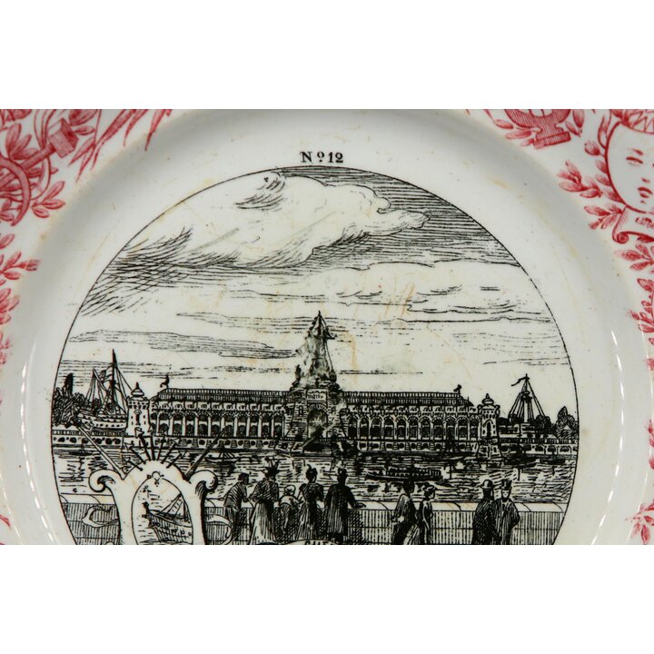 Plato Creil et Montereau Exposición Universal 1900 N 12 Palais de la Marine