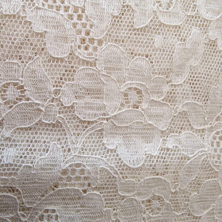 Encaje de Guipur Español años 40, Bordado Floral Marfil, 80cm de Ancho, Precio por Metro