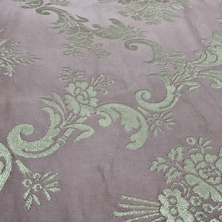 Vintage Spanish Fallera Fabric - Lilac Damask Gold Brocade - 51" 130cm Wide - vintage jacquard - Luxury Interior Upholstery & Cr