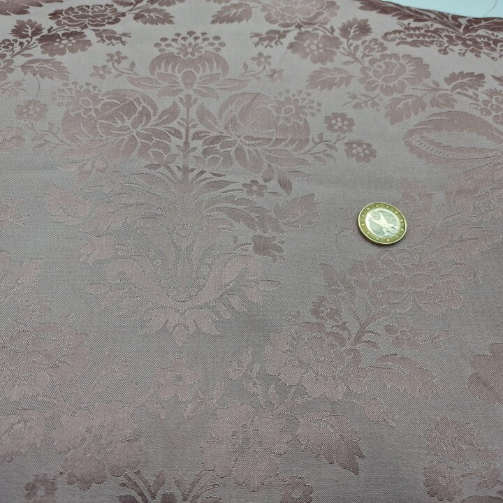 Vintage Spanish Fallera Fabric - Lilac Damask Gold Brocade - 51" 130cm Wide - vintage jacquard - Luxury Interior Upholstery & Cr