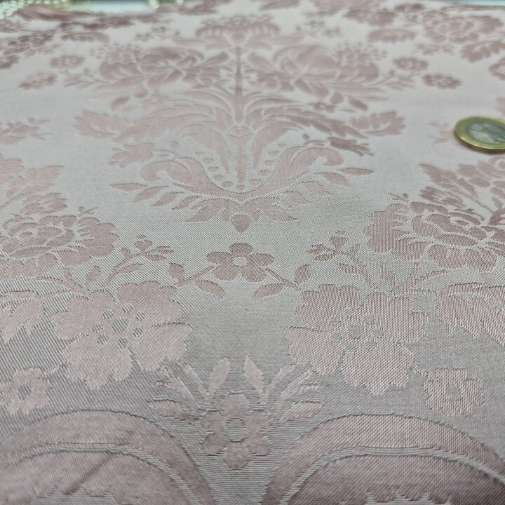 Vintage Spanish Fallera Fabric - Lilac Damask Gold Brocade - 51" 130cm Wide - vintage jacquard - Luxury Interior Upholstery & Cr