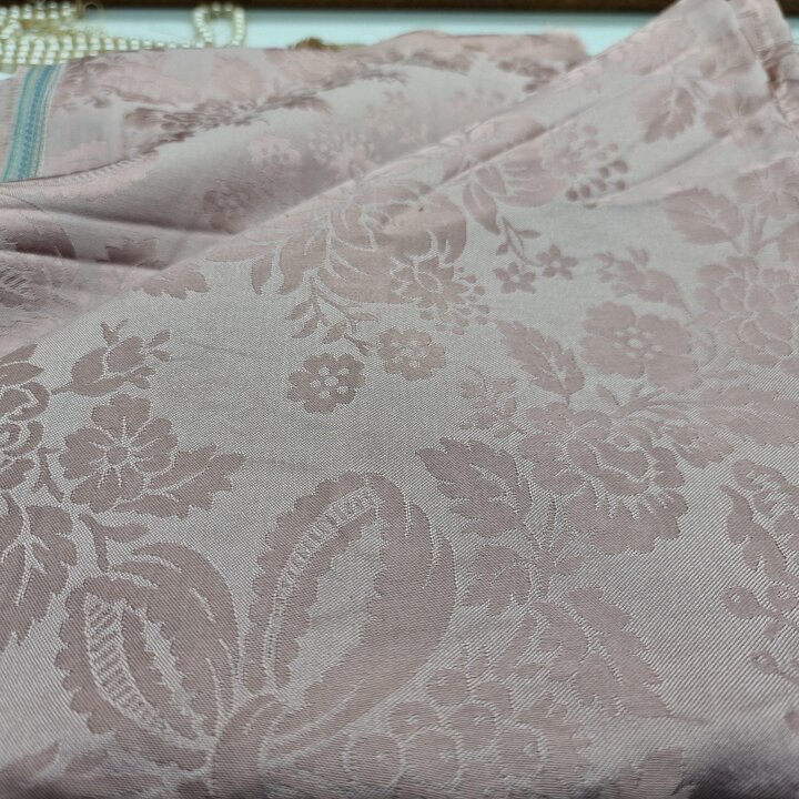 Vintage Spanish Fallera Fabric - Lilac Damask Gold Brocade - 51" 130cm Wide - vintage jacquard - Luxury Interior Upholstery & Cr