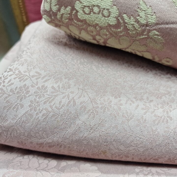 Vintage Spanish Fallera Fabric - Lilac Damask Gold Brocade - 51" 130cm Wide - vintage jacquard - Luxury Interior Upholstery & Cr