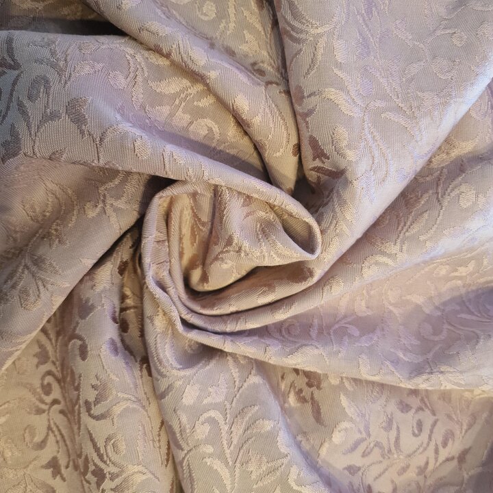 Vintage Spanish Fallera Fabric - Lilac Damask Gold Brocade - 51" 130cm Wide - vintage jacquard - Luxury Interior Upholstery & Cr