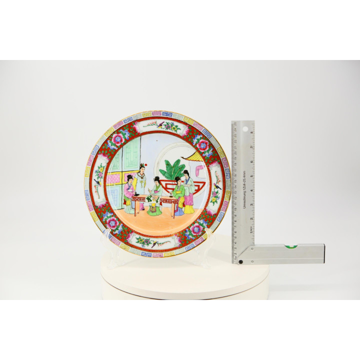 Prato Porcelana Chinesa Famille Rose Década de 1940