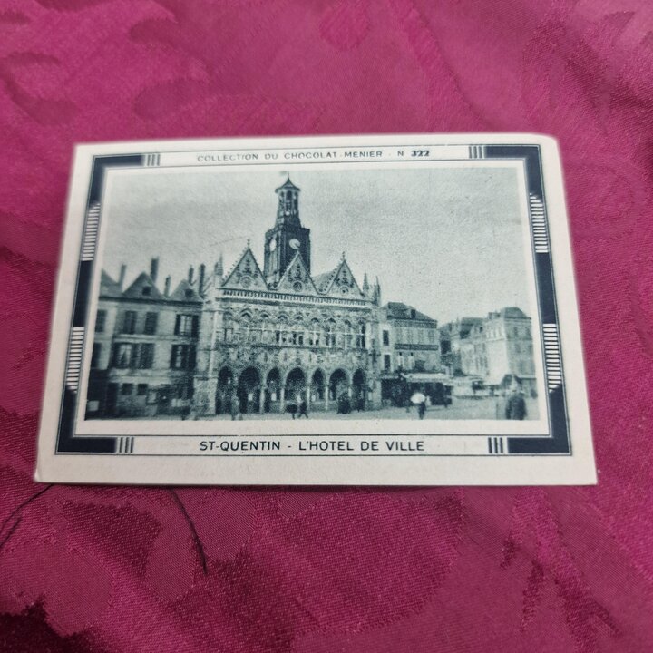 Vintage Verzamelkaarten, Reclameplaatjes Chocolat Menier Europese Monumenten Serie, Set van 240 Stuks, Mid Century Ephemera
