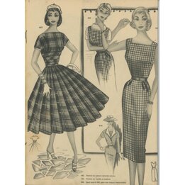 Hiszpański Magazyn z Wykrojami Eva 1956, Książka o Modzie Vintage Mid-Century, Academia AEI San Sebastian, Żurnal Wiosna Lato