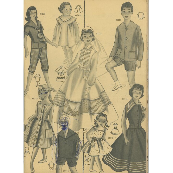 Rivista di Cartamodelli Spagnola Eva 1956, Libro di Moda Vintage Mid-Century, Academia AEI San Sebastian, Figurino Primavera Est
