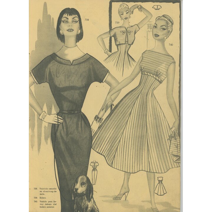 Испанский журнал выкроек Eva 1956, Винтажная книга моды Mid-Century, Академия AEI Сан-Себастьян, Каталог Весна-Лето