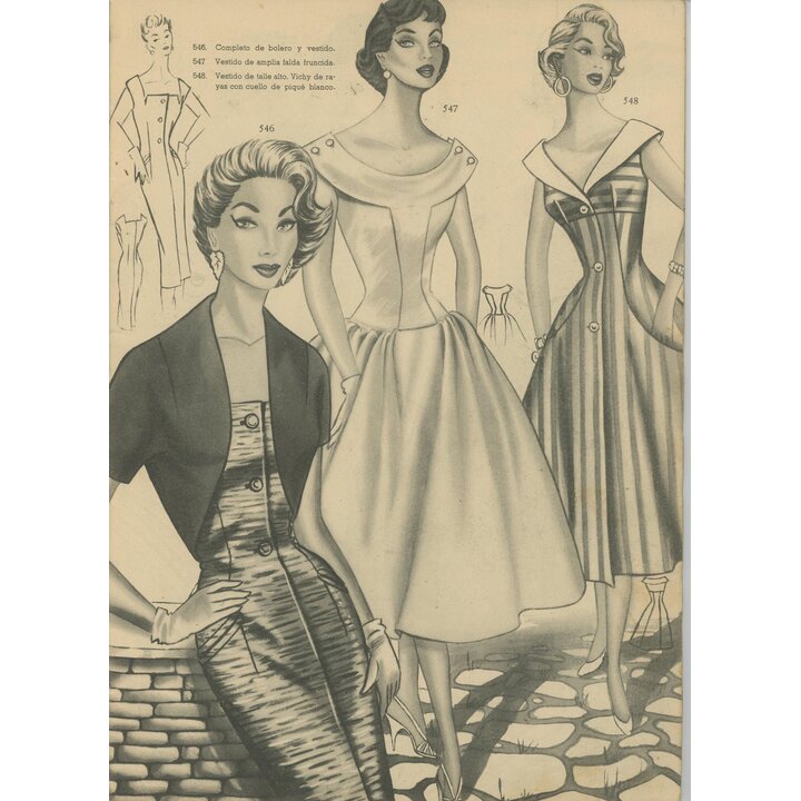 Eva Spanish Sewing Pattern Magazine 1956, Vintage Mid Century Fashion Book, Academia AEI San Sebastian, Spring Summer Figurín