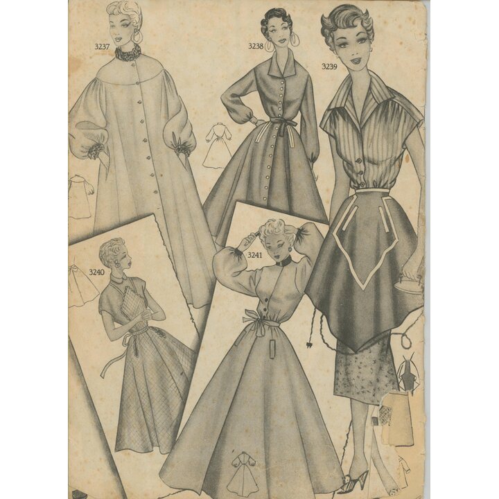 Vintage Spaans Modetijdschrift ca. 1950, Mid Century Haute Couture Illustraties, New Look Stijl Patronen, Ephemera