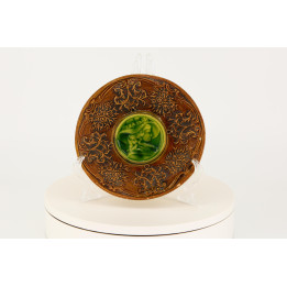 Prato decorativo de majólica anos 70 (20 cm)