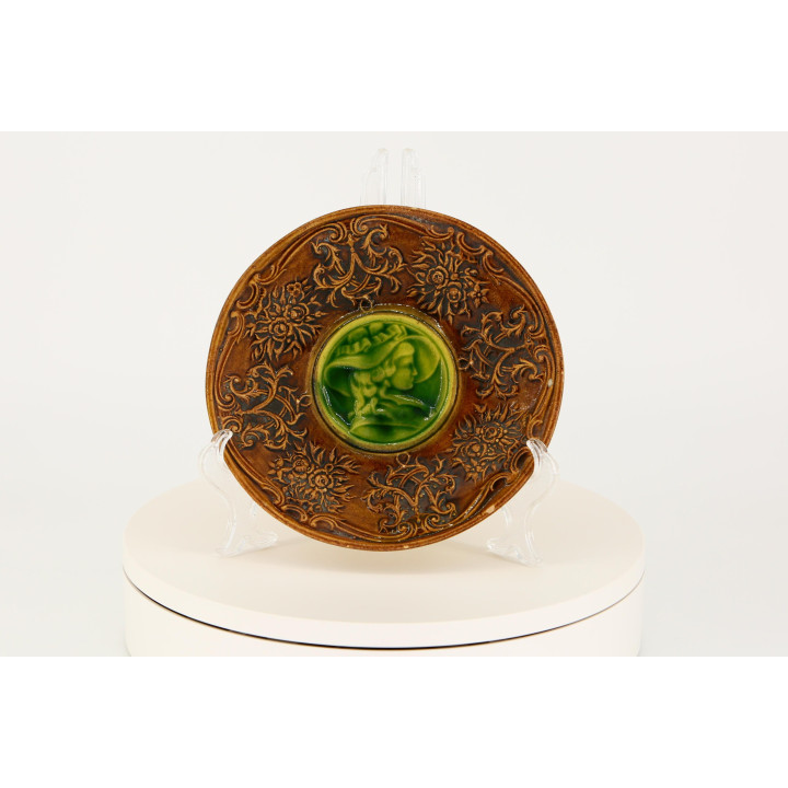 Prato decorativo de majólica anos 70 (20 cm)