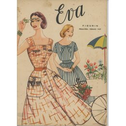 EVA 1957年ファッションカタログ、ヴィンテージスペイン裁縫パターン雑誌、ミッドセンチュリーイラスト、春夏、サン・セバスティアン