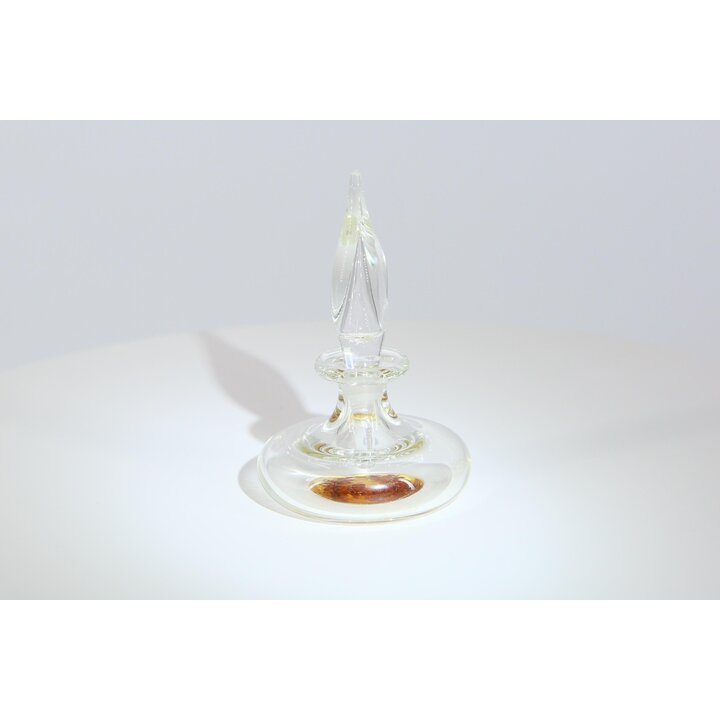 レトロ ヴィンテージ アートガラス 香水瓶 手吹きガラス クリスタル ボタニカル インクルージョン入り 1990年代 化粧台 飾り瓶 コレクション 9cm