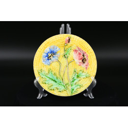 Majolica Barbotine Bord Klaprozen 1970