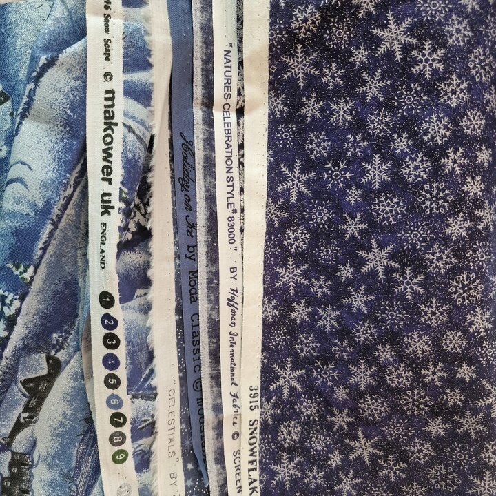 Set 19 Tessuti Designer Inverno - Blocchi Orso Polare e Tagli - Moda, Makower UK, Hoffman
