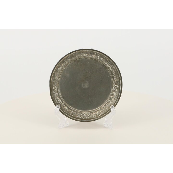 Vintage German Coaster Plate, Decorative with "Junge Weiber" Proverb, Porcelain & Metal, 9.8cm