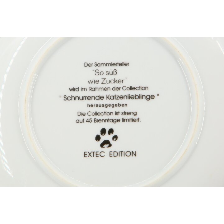 EXTEC EDITION Sammelteller "So süß wie Zucker" Rote Kätzchen, Deutsches Porzellan, Limitierte Aufl., 20cm