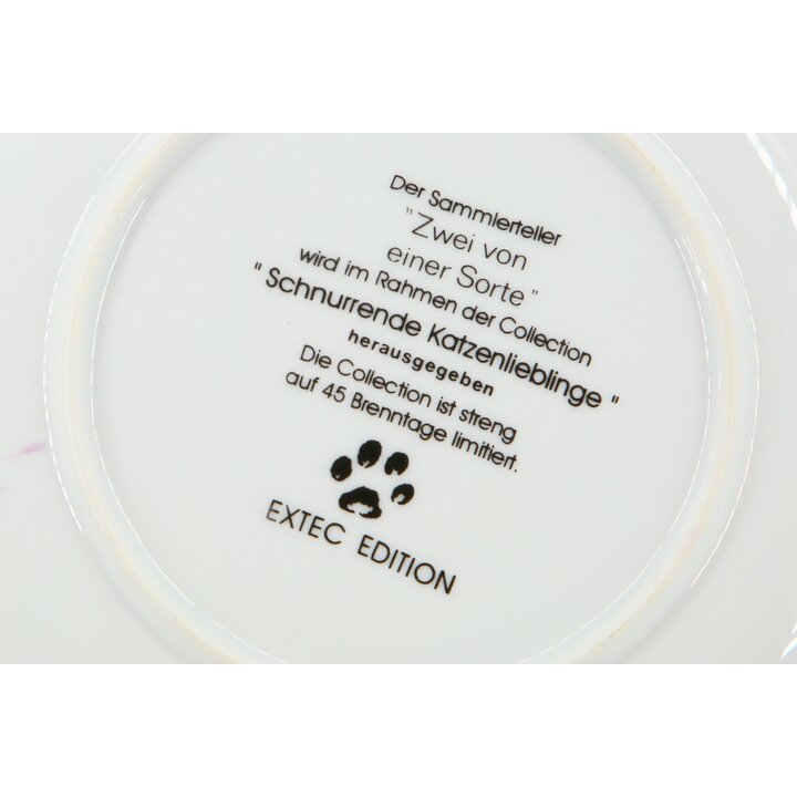 EXTEC EDITION Collector Plate Two of a Kind, Tabby Kittens, German Porcelain, Limited Edition