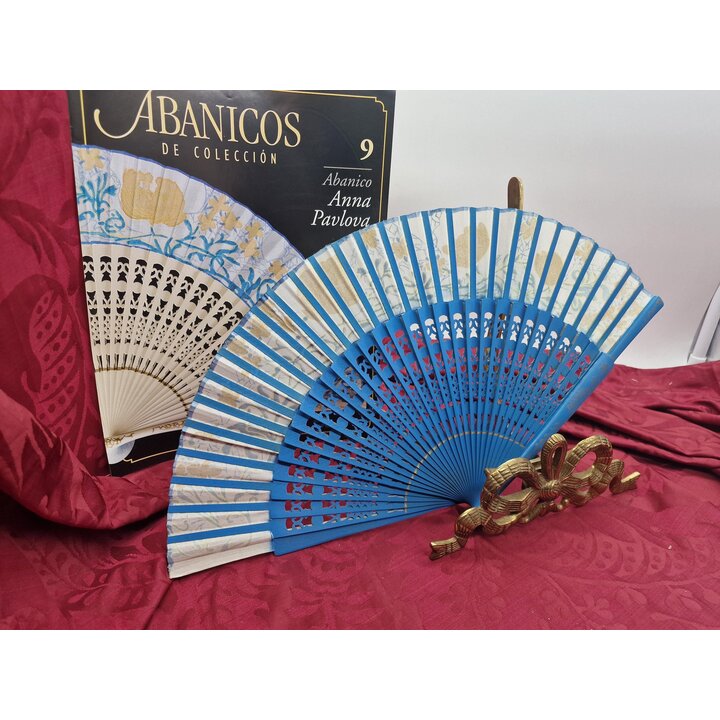 Ventaglio da Collezione Planeta DeAgostini No 9 Anna Pavlova Omaggio Ballerina Motivo Art Nouveau con Fascicolo Informativo 2003