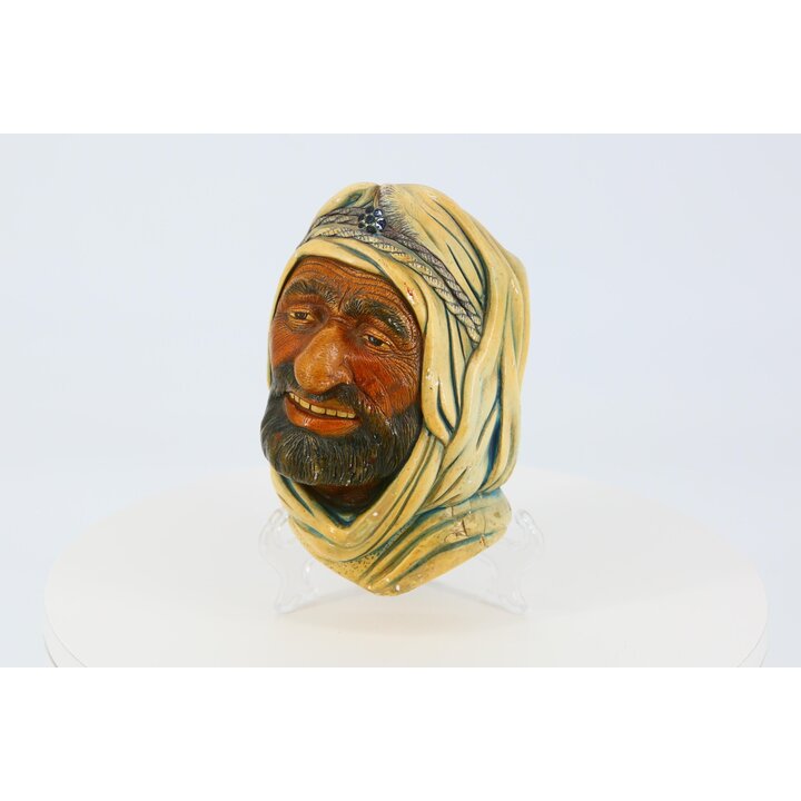 Maschera da Parete Ali Naturecraft Congleton Inghilterra Testa di Gesso Dipinta a Mano Scultura Vintage Personaggio Arredo Studi