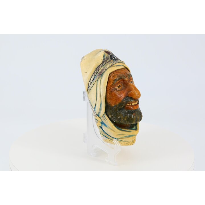 Chalkware Wall Mask Ali Naturecraft Congleton England Hand Painted Plaster Character Head Vintage Mid Century Sculpture Cabinet 