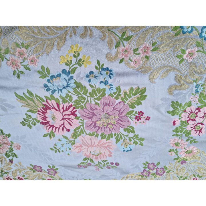 Panneau de Tissu Brocart Valencien, Jacquard Floral Vintage avec Lurex, 110 x 65 cm 450g Textile Lourd pour Couture