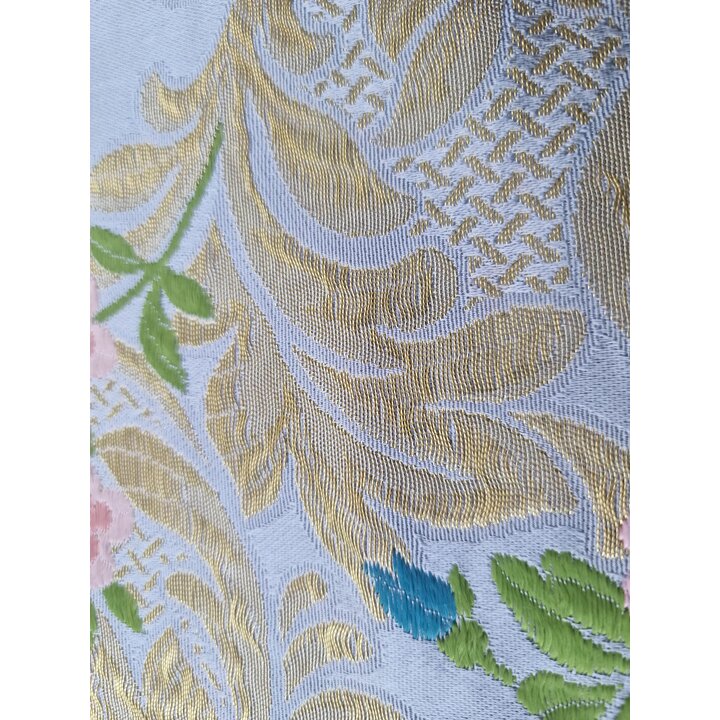 Valencian Brocade Fabric Panel, Vintage Floral Jacquard Lurex Cut, 110 x 65 cm 450g Heavy Textile for Upholstery Crafting