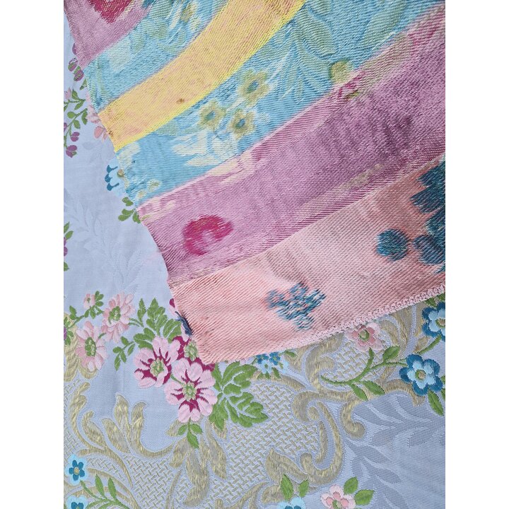 Retal de Tela Brocado Valenciano, Panel Floral Jacquard con Lurex, 110 x 65 cm 450g Tejido Pesado para Confección Tradicional