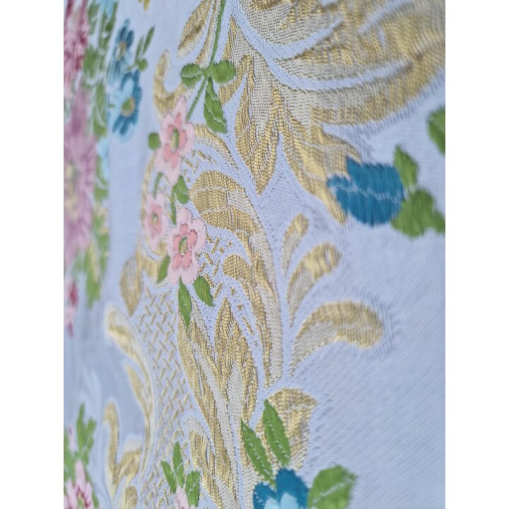 Valenciaanse Brokaat Stof Paneel, Vintage Bloemen Jacquard Lurex, 110 x 65 cm 450g Zwaar Textiel voor Naaiprojecten