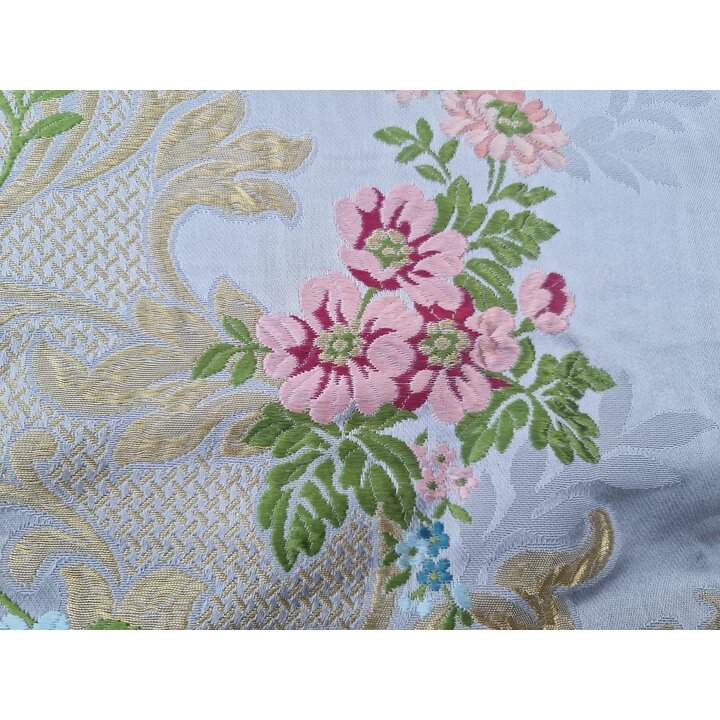 Retal de Tela Brocado Valenciano, Panel Floral Jacquard con Lurex, 110 x 65 cm 450g Tejido Pesado para Confección Tradicional