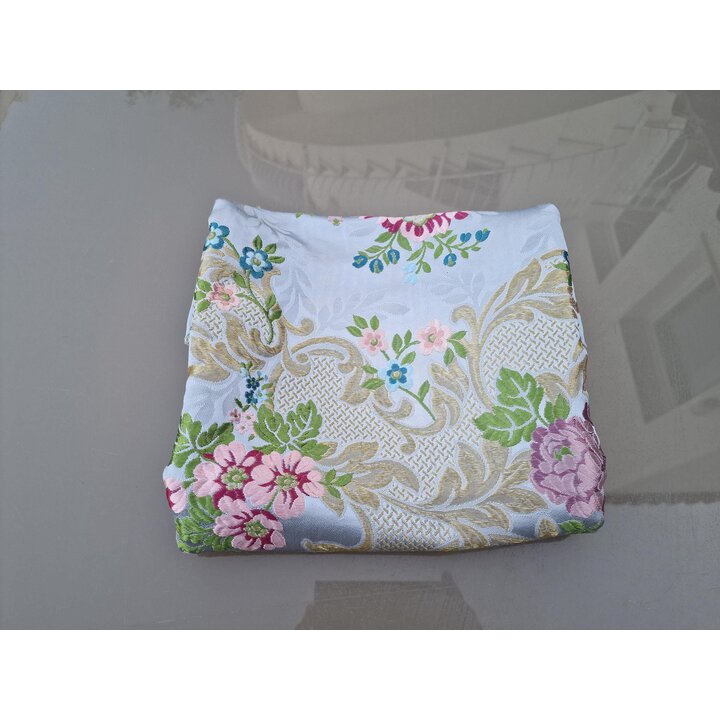 Painel de Tecido Brocado Valenciano, Jacquard Floral Vintage com Lurex, 110 x 65 cm 450g Tecido Pesado para Costura
