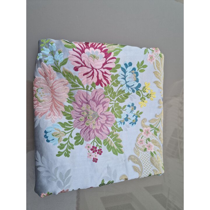 Valencian Brocade Fabric Panel, Vintage Floral Jacquard Lurex Cut, 110 x 65 cm 450g Heavy Textile for Upholstery Crafting