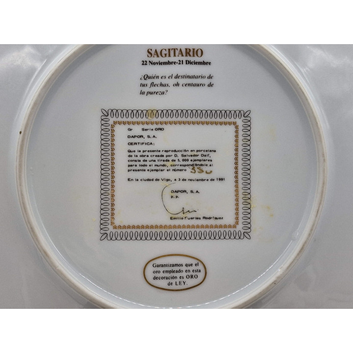Salvador Dalí Porcelain Plate Sagittarius - Limited Edition