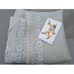 Chustka Antyczna Organza Haft Ręczny Koronka Welon Mantyla 70x70 cm Vintage Chusta Kwiatowa Serweta Haftowana