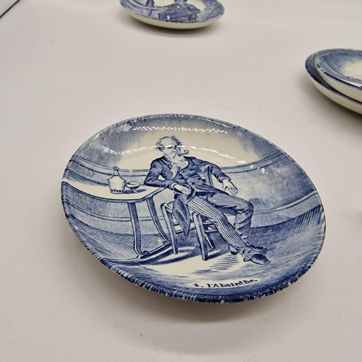 Lot de 6 Assiettes Boch Frères Keramis Delfts