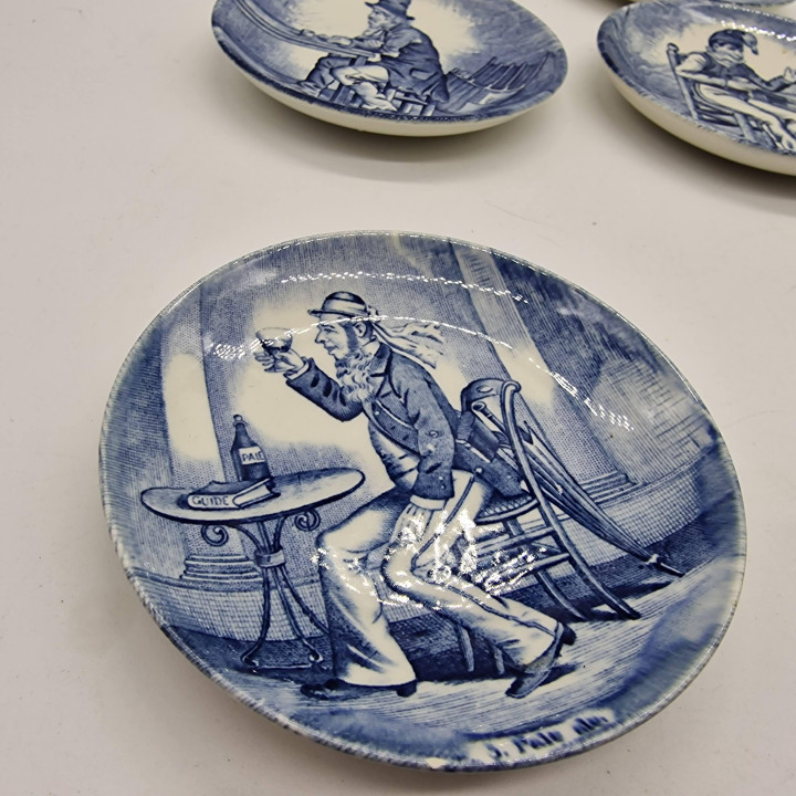 Set of 6 Boch Frères Keramis Delfts Ceramic Plates