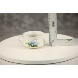 ミニチュアおまる風ボウル 陶器の小さな鉢 - ポートメリオン Stoke on Trent - 勿忘草とスズランの英国花柄カップ 125ml - イギリス製ヴィンテージ陶磁器 1970年代