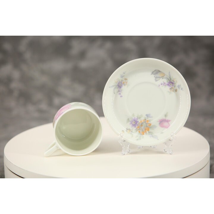 Espressotasse mit Untertasse, Mokkatasse Rosenthal Isolde, 2er Set 100 ml, Vintage Porzellan aus Bayern um 1940