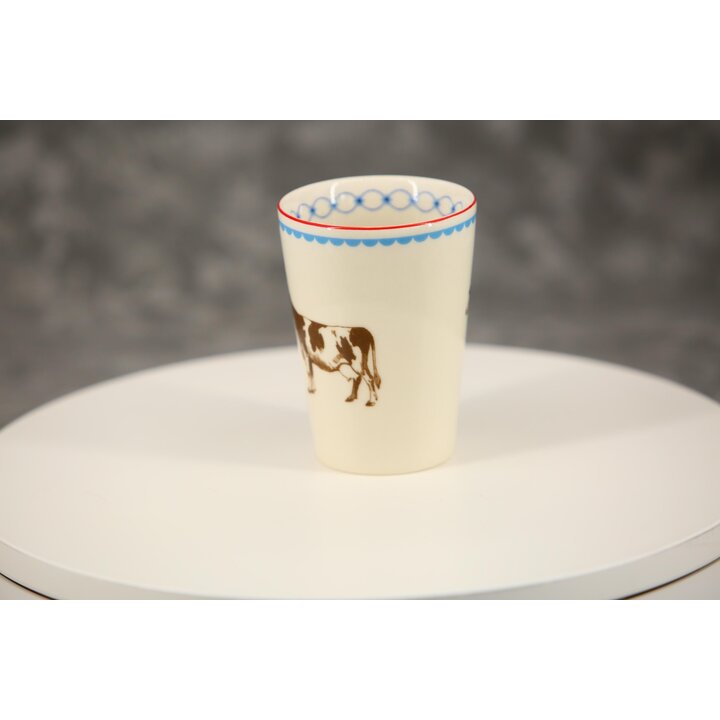 Copo de cerâmica Albert Heijn - Caneca vintage vaca holandesa, copo de pequeno almoço 230ml para leite, louça anos 90